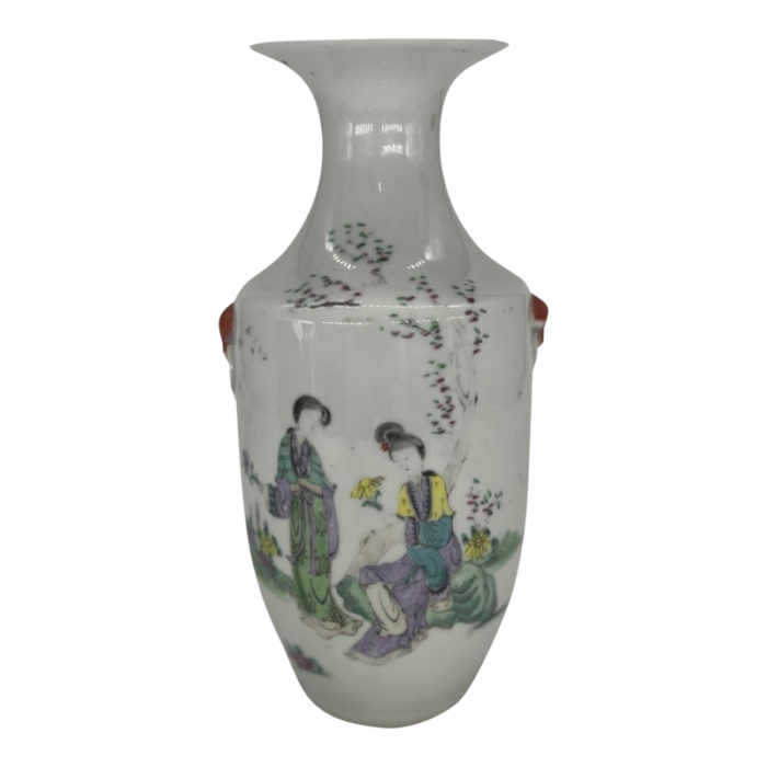 chinese export qing dynasty porcelain figural story vase 3299