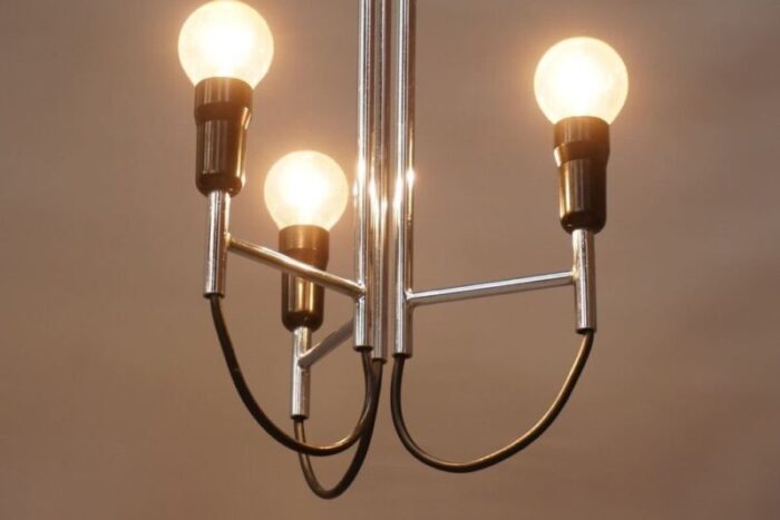 chrome pendant lamp by gino sarfatti 1960s 3