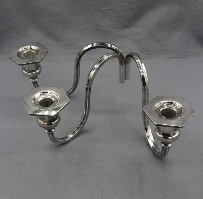 circa 1930s english silver on copper 3 light wall sconce 6535