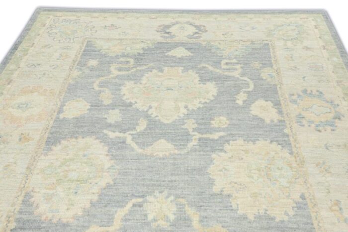 clay ash gray multicolor handwoven turkish oushak rug 63 x 92 1513