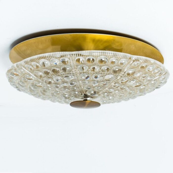 clear gold brass and glass flush mount by carl fagerlund 1960s 10