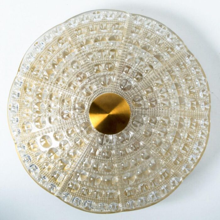 clear gold brass and glass flush mount by carl fagerlund 1960s 7