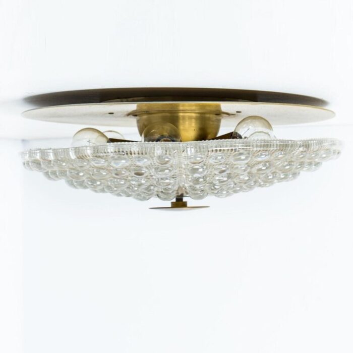 clear gold brass and glass flush mount by carl fagerlund 1960s 8