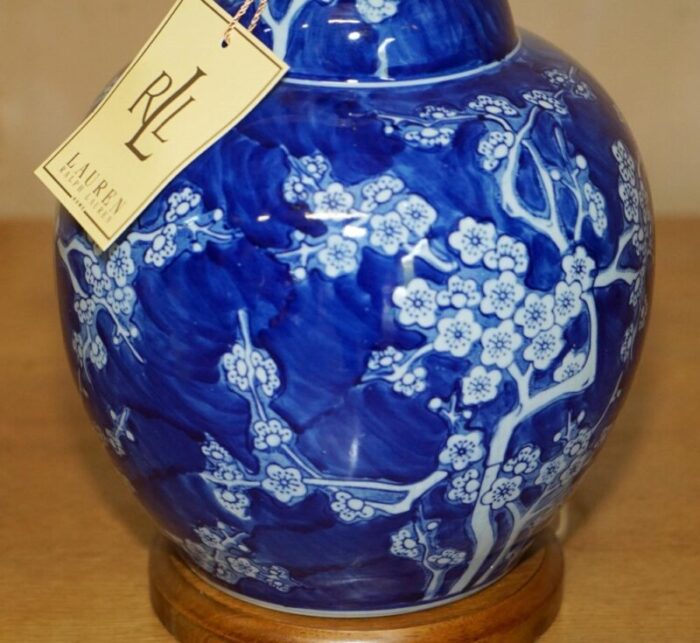 cobalt blue white chinese porcelain lamp from ralph lauren 19