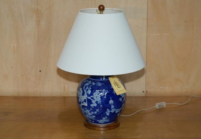 cobalt blue white chinese porcelain lamp from ralph lauren 2