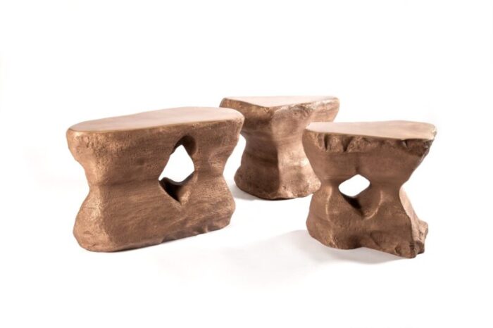 coffee table in bronze by studio superego set of 3 1