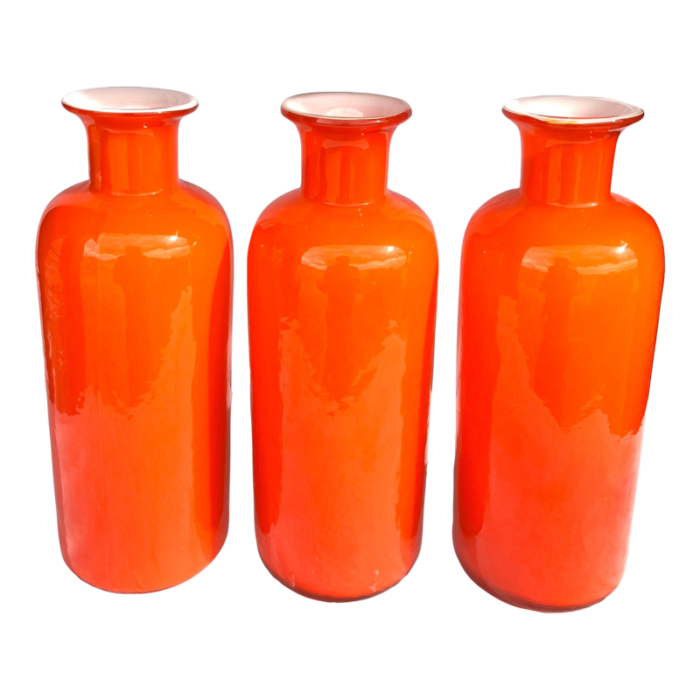 contemporary cased glass vases set of 3 3691