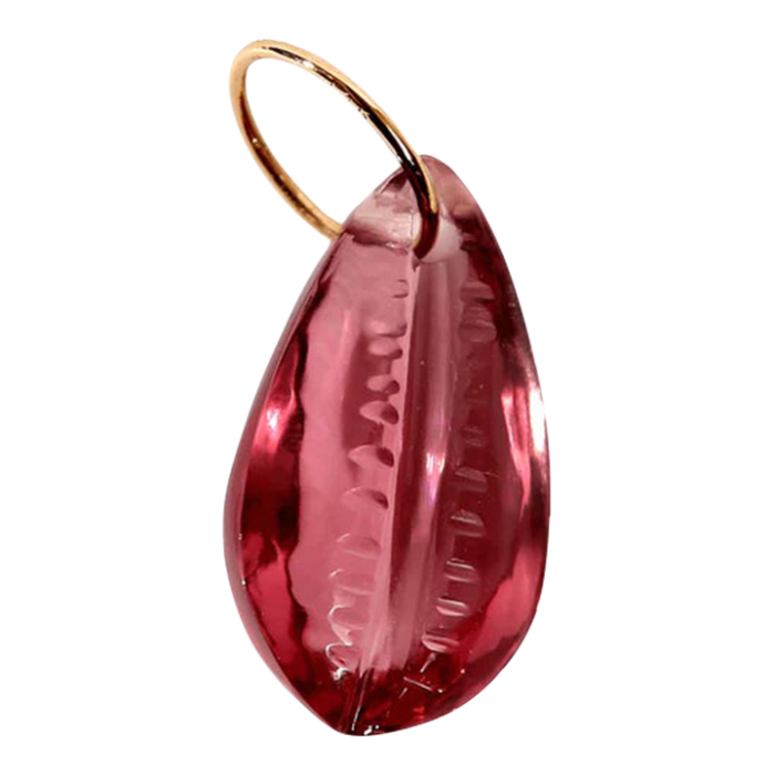 cowrie shell pendant rhodolite quartz 7051