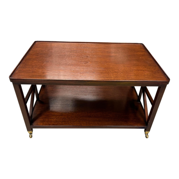 custom made two tiered dark brown coffee table 4920