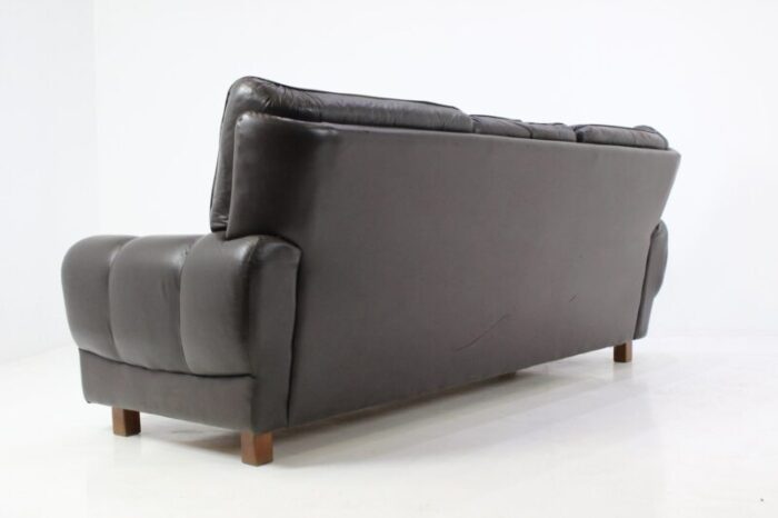 czech leather brown sofa 1970s 6