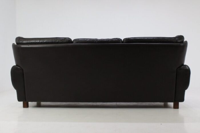 czech leather brown sofa 1970s 7