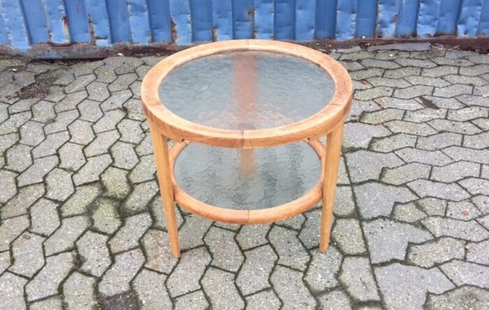 danish art deco oak and glass coffee table 1930s 2