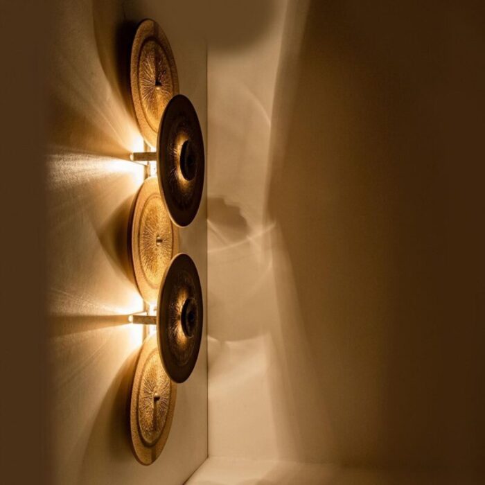 danish ceramic discs wall light from soholm 1970 12