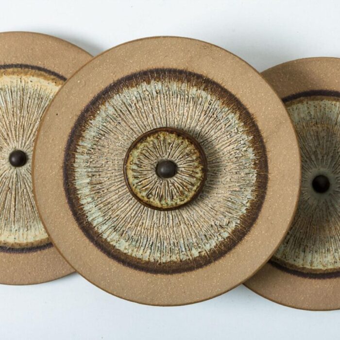 danish ceramic discs wall light from soholm 1970 4