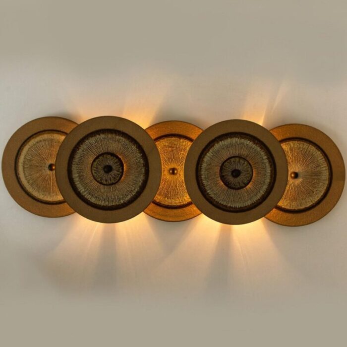 danish ceramic discs wall light from soholm 1970 5