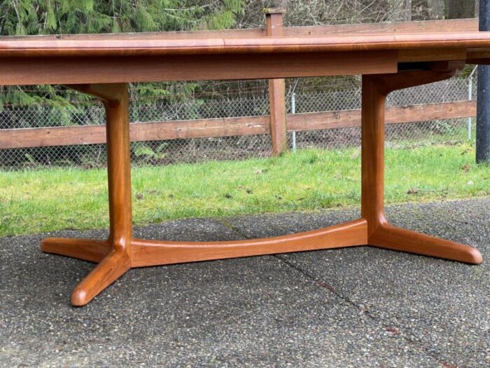 danish modern teak pedestal leg dining table by benny linden 1926