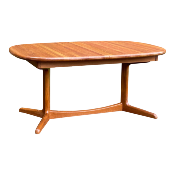 danish modern teak pedestal leg dining table by benny linden 2756