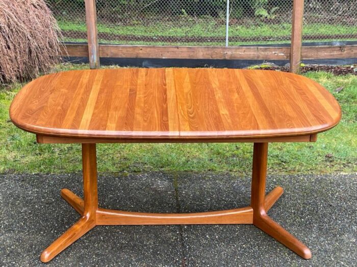 danish modern teak pedestal leg dining table by benny linden 5146