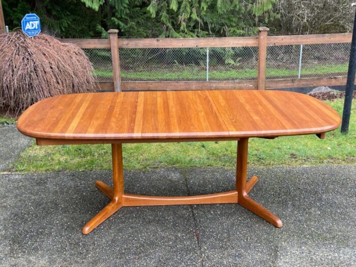 danish modern teak pedestal leg dining table by benny linden 5427