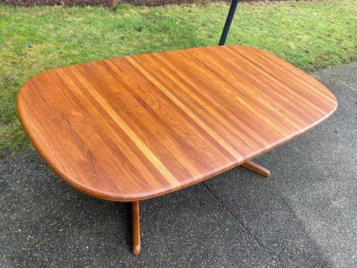 danish modern teak pedestal leg dining table by benny linden 7194