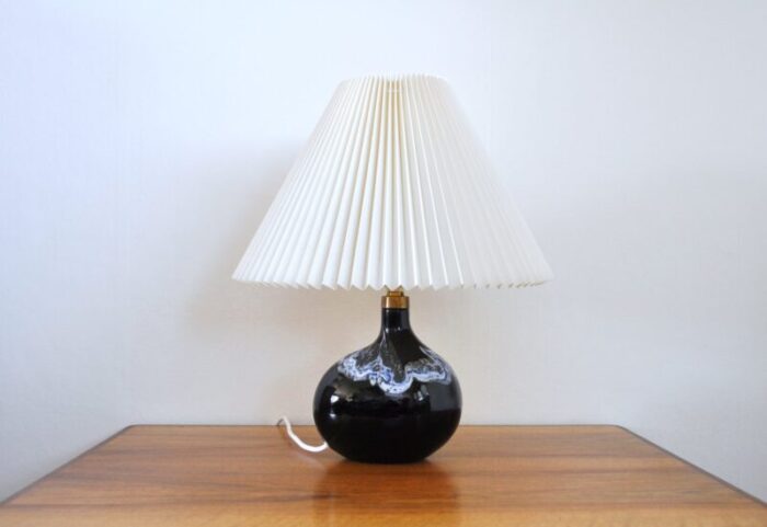 dark emerald art glass table lamp by michael bang for holmegaard 1972 3