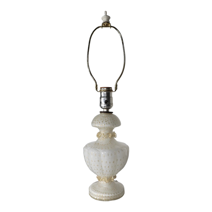 diminutive venetian murano boudoir lamp with gold bubble inclusions 1671