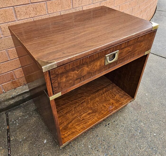 drexel furniture mid century campaign style bedside table 2288