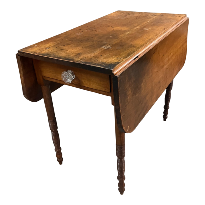 drop leaf table with glass knob 6076