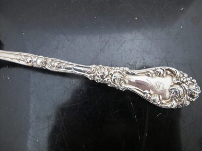 durgin sterling silver marechal niel 1896 ornate berry serving spoon s mono 1554