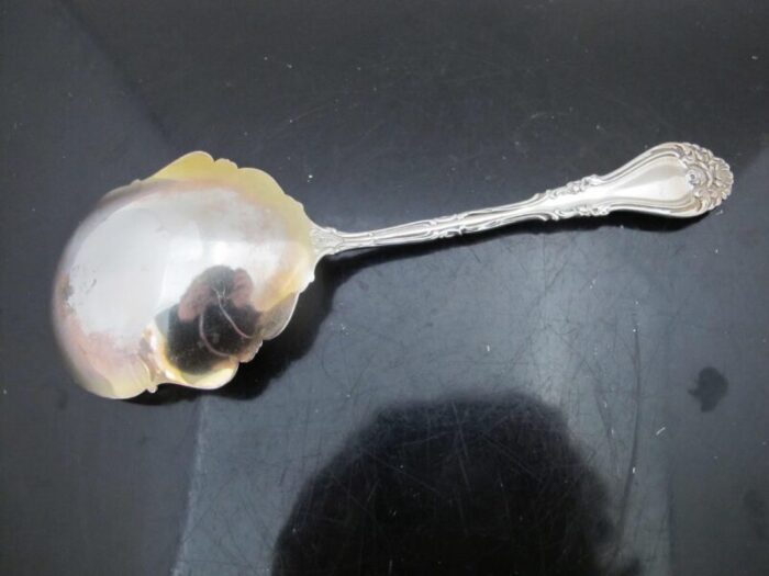 durgin sterling silver marechal niel 1896 ornate berry serving spoon s mono 2802