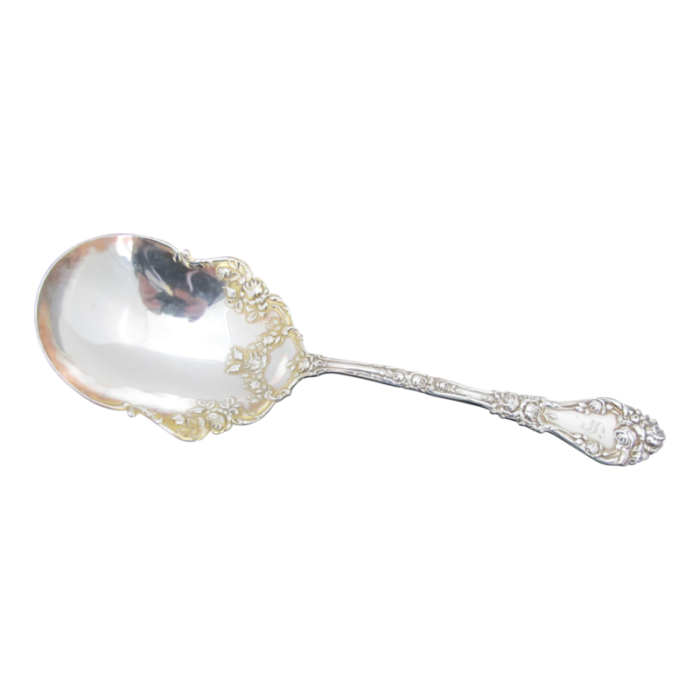 durgin sterling silver marechal niel 1896 ornate berry serving spoon s mono 3671