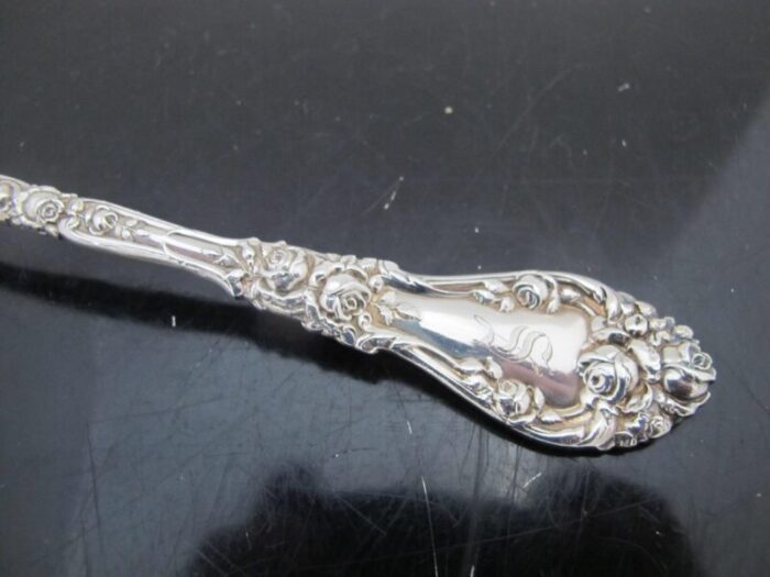 durgin sterling silver marechal niel 1896 ornate berry serving spoon s mono 8422