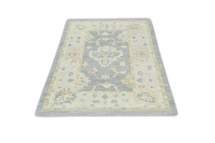 dust storm gray ivory field multicolor handwoven turkish oushak rug 311 x 6 1964