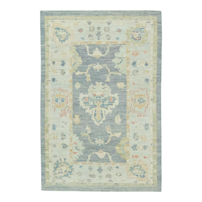 dust storm gray ivory field multicolor handwoven turkish oushak rug 311 x 6 3752