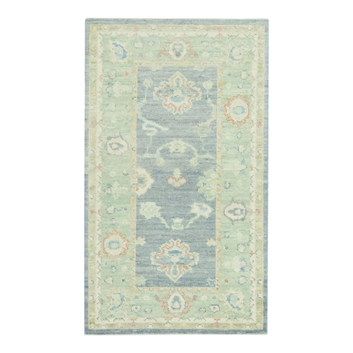 eagle gray field multicolor handwoven turkish oushak rug 32 x 53 8745