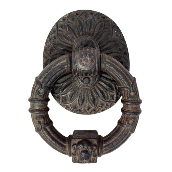 early 1800s english cast iron door knocker 5486