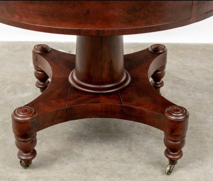 early 19th century american federal period boston classical mahogany center table 8234