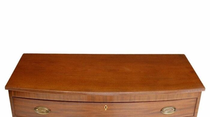 early 19th century george iv period inlaid mahogany bow front commode 9521