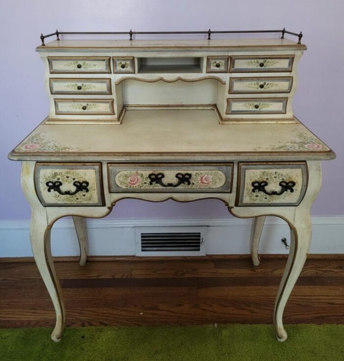 early 20th c french hand painted writing desk dressing table vanity 0239