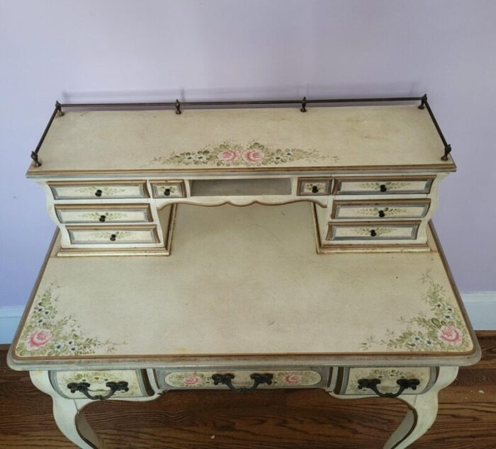 early 20th c french hand painted writing desk dressing table vanity 1129