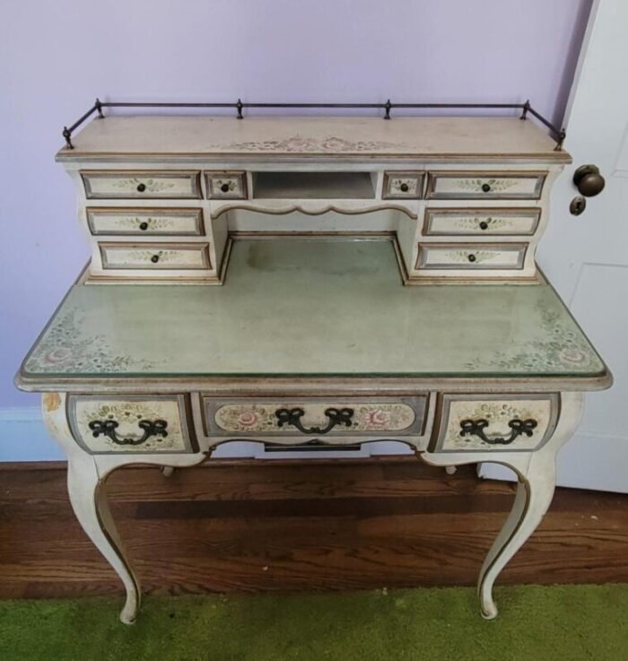 early 20th c french hand painted writing desk dressing table vanity 1133