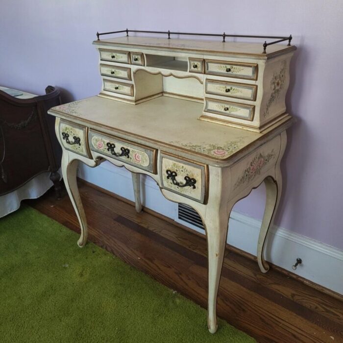 early 20th c french hand painted writing desk dressing table vanity 4277