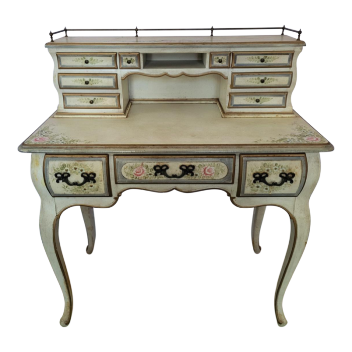 early 20th c french hand painted writing desk dressing table vanity 4727