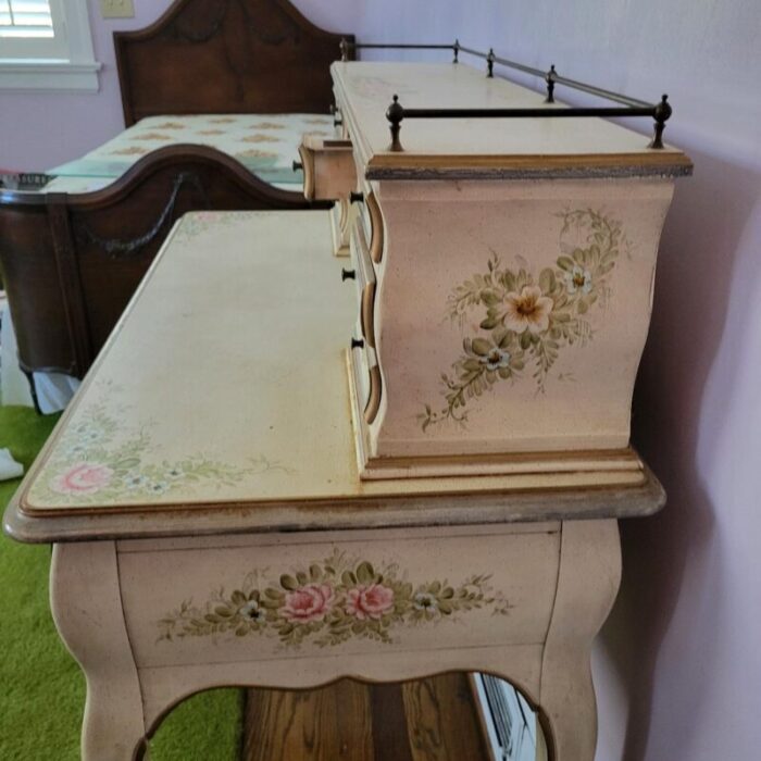 early 20th c french hand painted writing desk dressing table vanity 6621