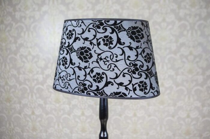 early 20th century floor lamp with floral fabric shade 1950s 3