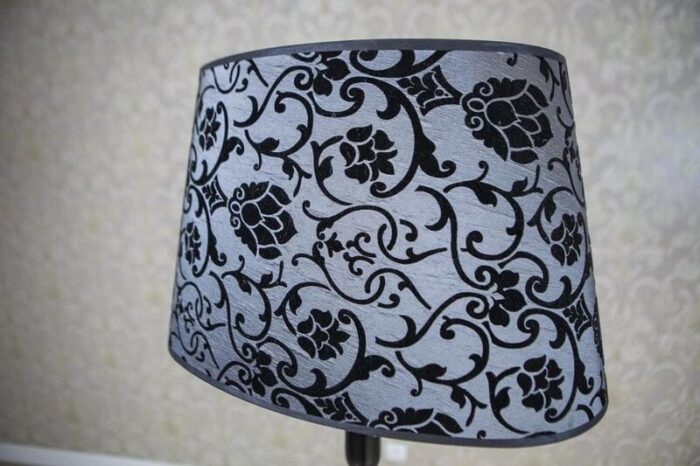 early 20th century floor lamp with floral fabric shade 1950s 4