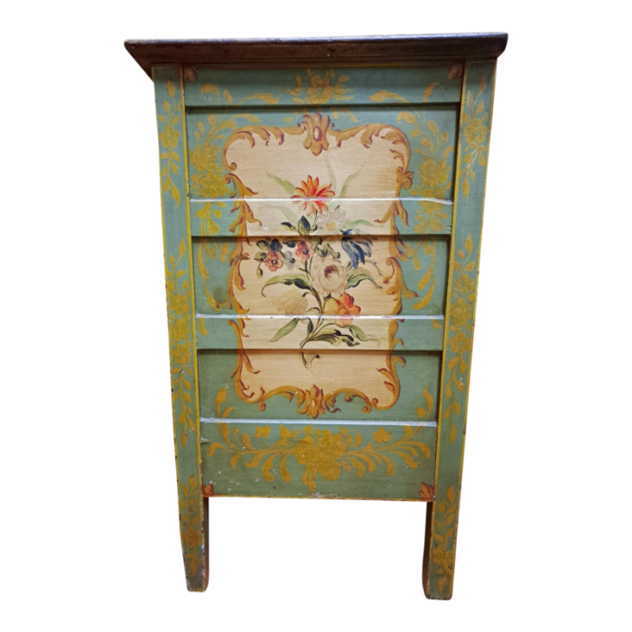 early 20th century italian rococo style handpainted 3 drawer commode 6078