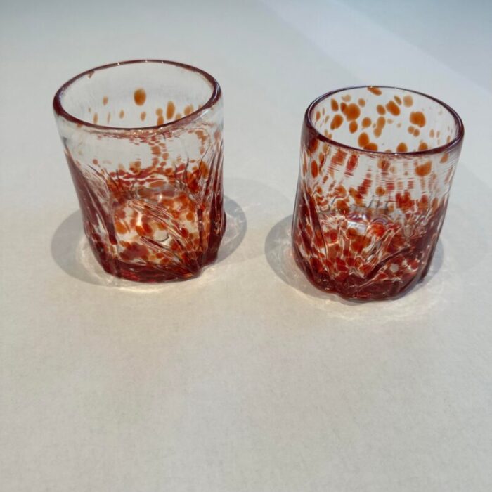 early 21st century mahogany spotted rocks glasses set of 2 5151