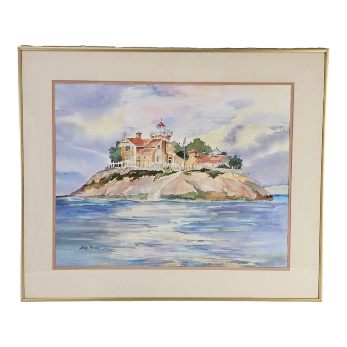 east brother lighthouse 250 by dorothy murphy watercolor painting 5247