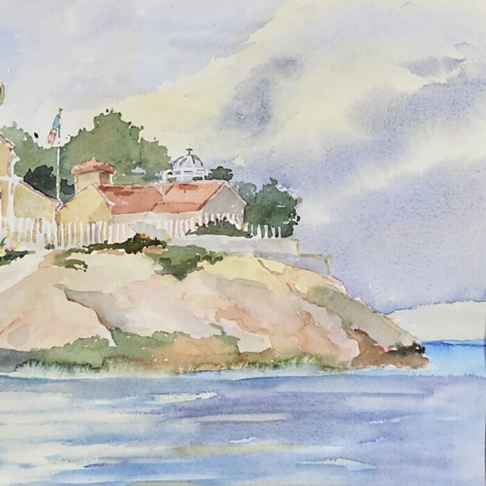 east brother lighthouse 250 by dorothy murphy watercolor painting 5484